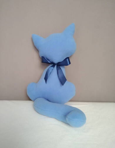 fleecová kočka modrá